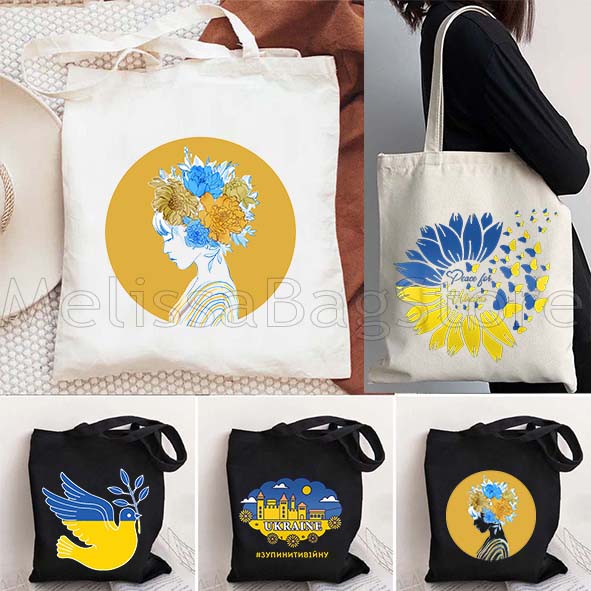Women Bags In Uk - Sunflower Floral Uk-raine Gift Women Canvas