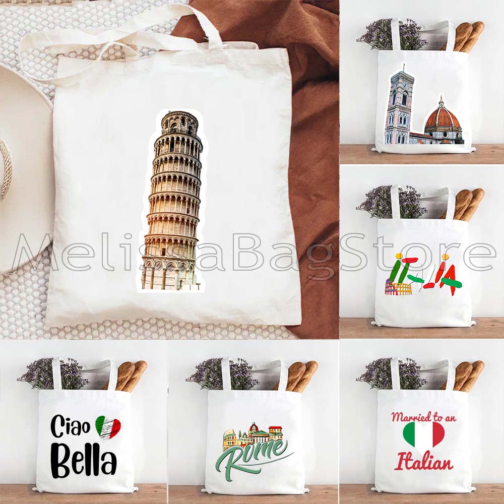 Shopper Tote Canvas - Ciao Bella Italian Flag Canvas Tote