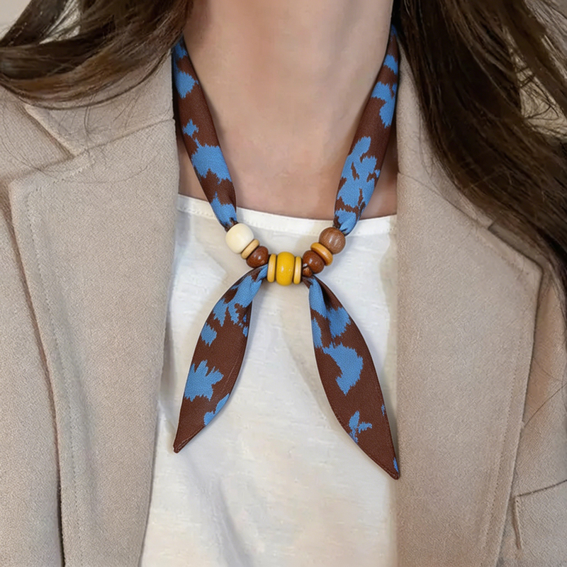 Women Bags Daily Use - Vintage Bohemian Skinny Scarf with Wooden