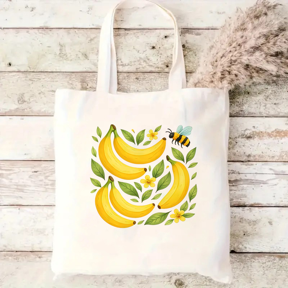 Shopper Tote Canvas - Cute Banana Canvas Tote Bag Fruit