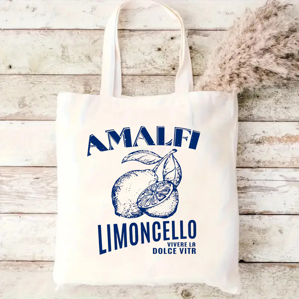 Shopper Tote Canvas - Amalfi Limoncello Canvas Tote Bag Vintage