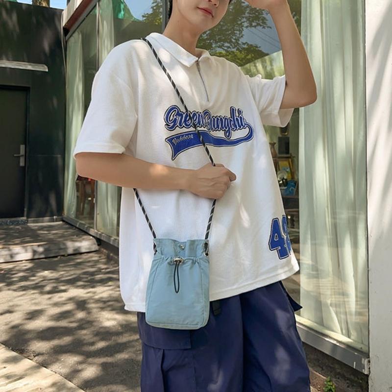 Phone Bag Crossbody - Soft Nylon Canvas Square Shoulder Bag