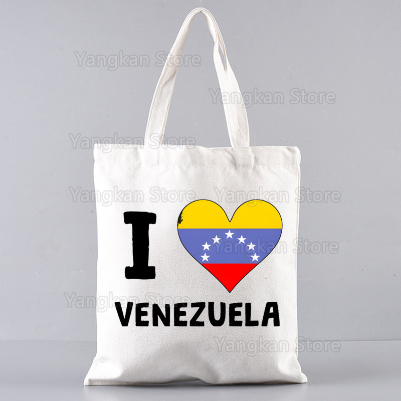 Shopper Tote Canvas - Venezuela Print Reusable Picnic bag Women