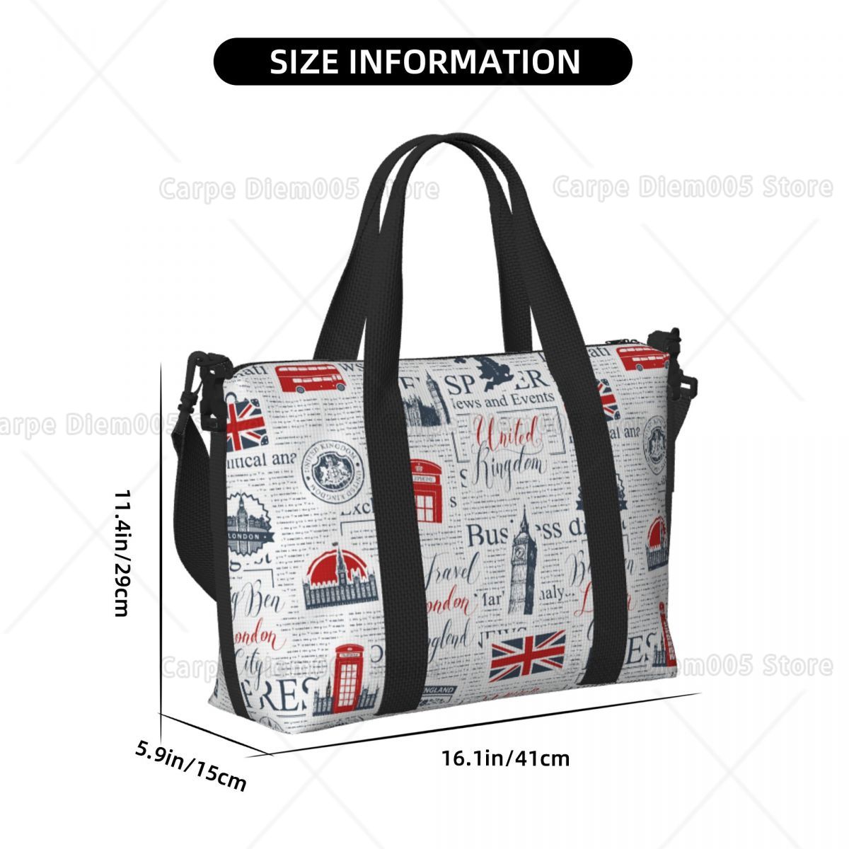 Vintage UK London Newspaper Tr - Women Bags In Uk บทวิจารณ์และราคา