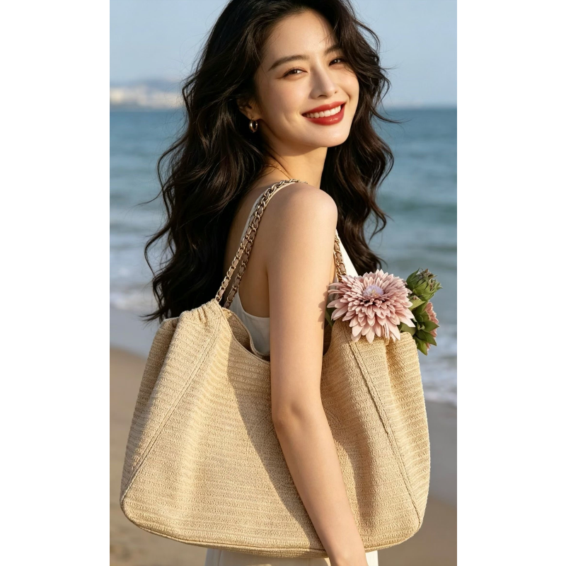 Chain Raffia 2026 Summer Beach - Women'S Bag บทวิจารณ์และราคา