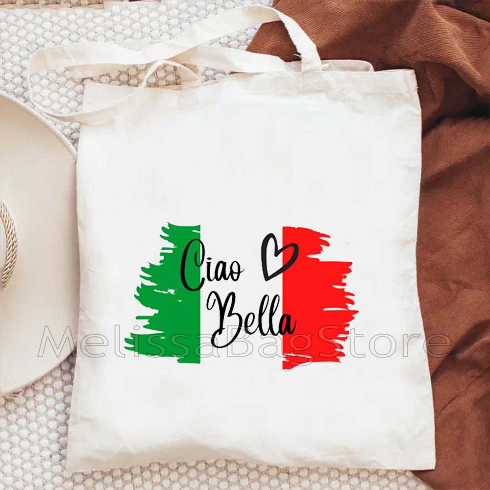 Ciao Bella Italian Flag Canvas - Shopper Tote Canvas บทวิจารณ์และราคา