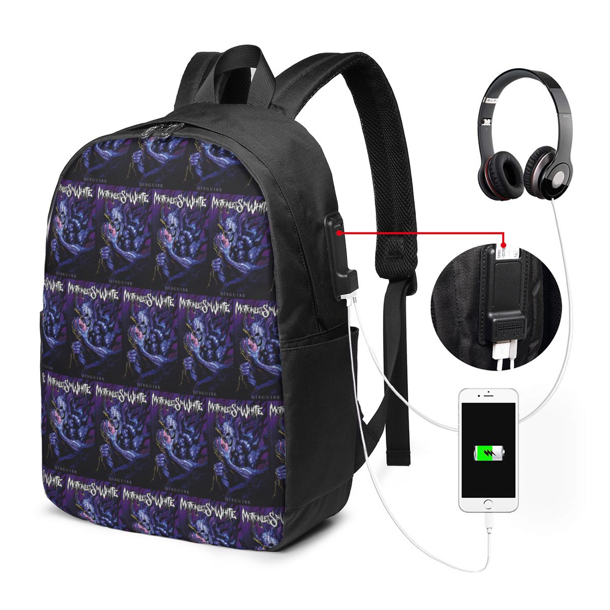 Motionless In White Backpack T - Women Bags For College บทวิจารณ์และราคา