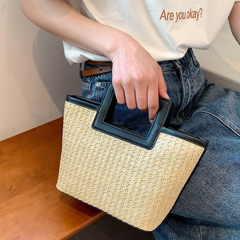 Square Hollow Handle Straw Wov - Women'S Bags Top 10 บทวิจารณ์และราคา