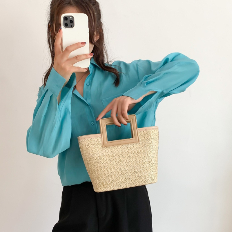 Square Hollow Handle Straw Wov - Women'S Bags Top 10 บทวิจารณ์และราคา
