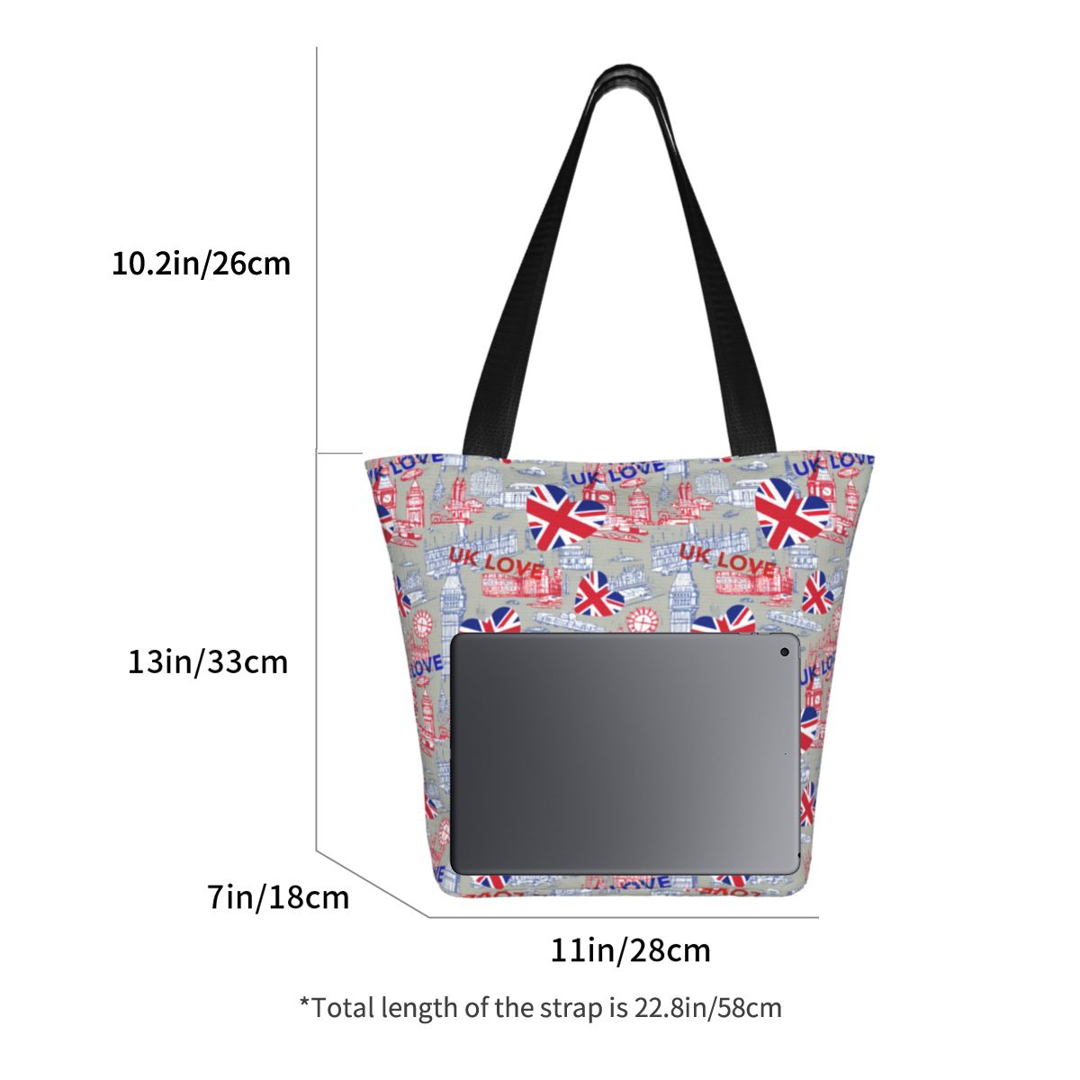 Custom Flag Of The UK Love Gro - Women Bags In Uk บทวิจารณ์และราคา