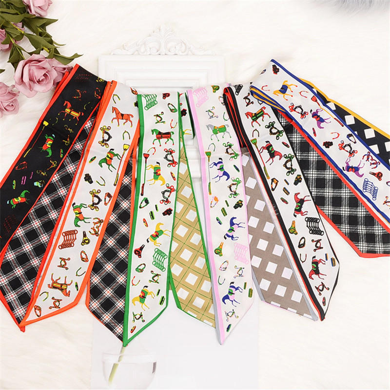 Horse Plaid Skinny Scarf Women - Women Bags Online บทวิจารณ์และราคา