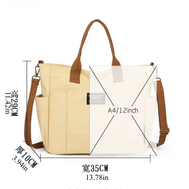 Large Canvas Tote Bag for Wome - Shopper Tote Canvas บทวิจารณ์และราคา