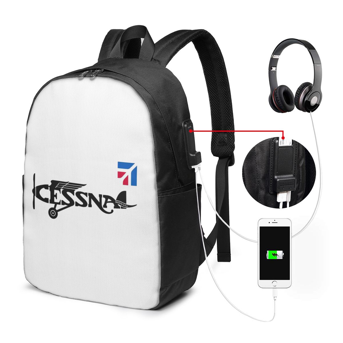 Cessna Logo Backpack Travel No - Women'S Bag บทวิจารณ์และราคา