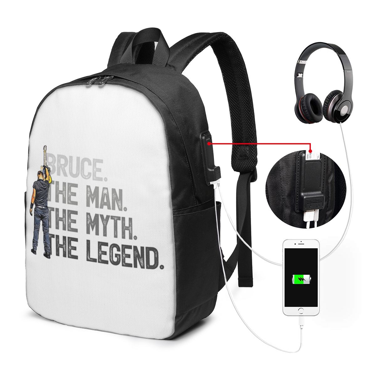 Bruce Springsteen Backpack Tra - Women Bags For College บทวิจารณ์และราคา