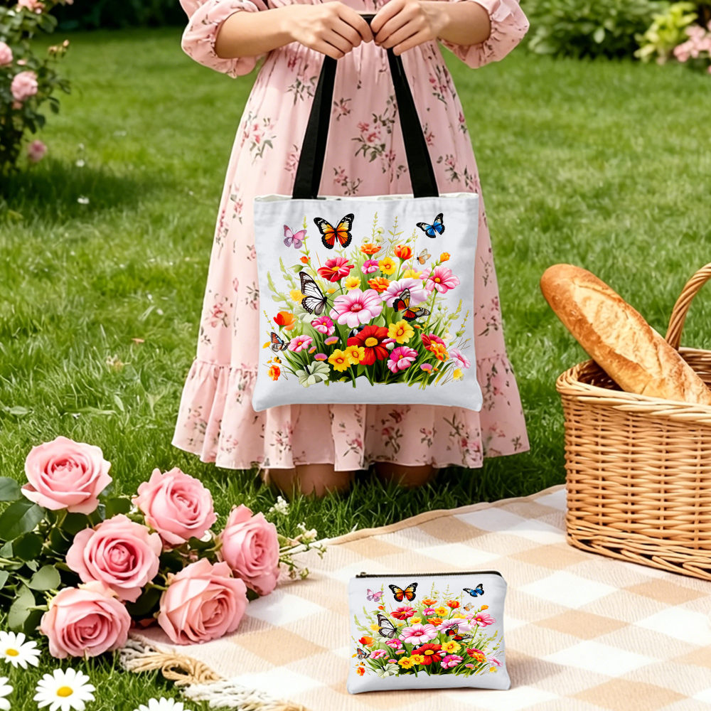 Floral Print Handbag Butterfli - Women Bags Daily Use บทวิจารณ์และราคา