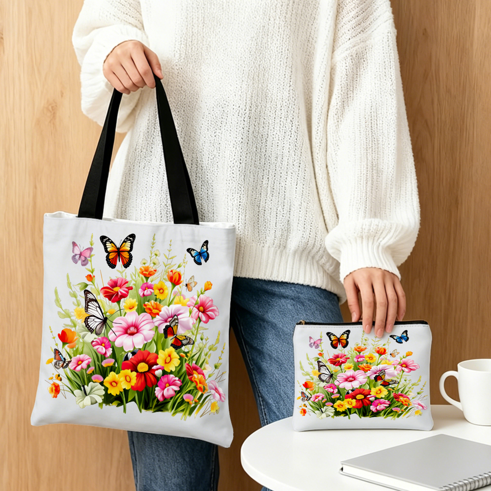 Floral Print Handbag Butterfli - Women Bags Daily Use บทวิจารณ์และราคา