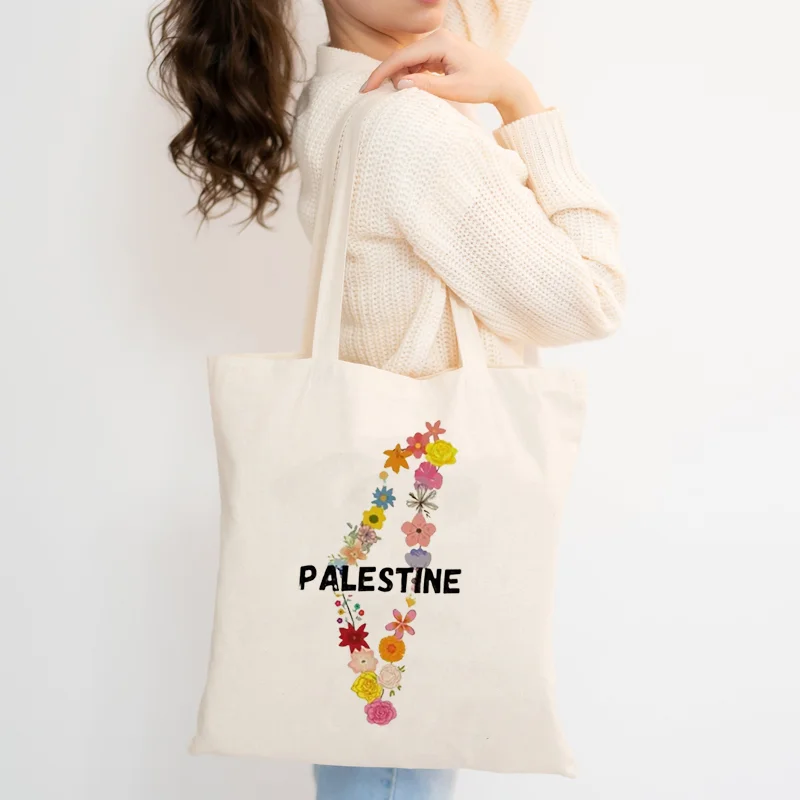 Trendy Floral Shopper Bag Wome - Shopper Tote Canvas บทวิจารณ์และราคา