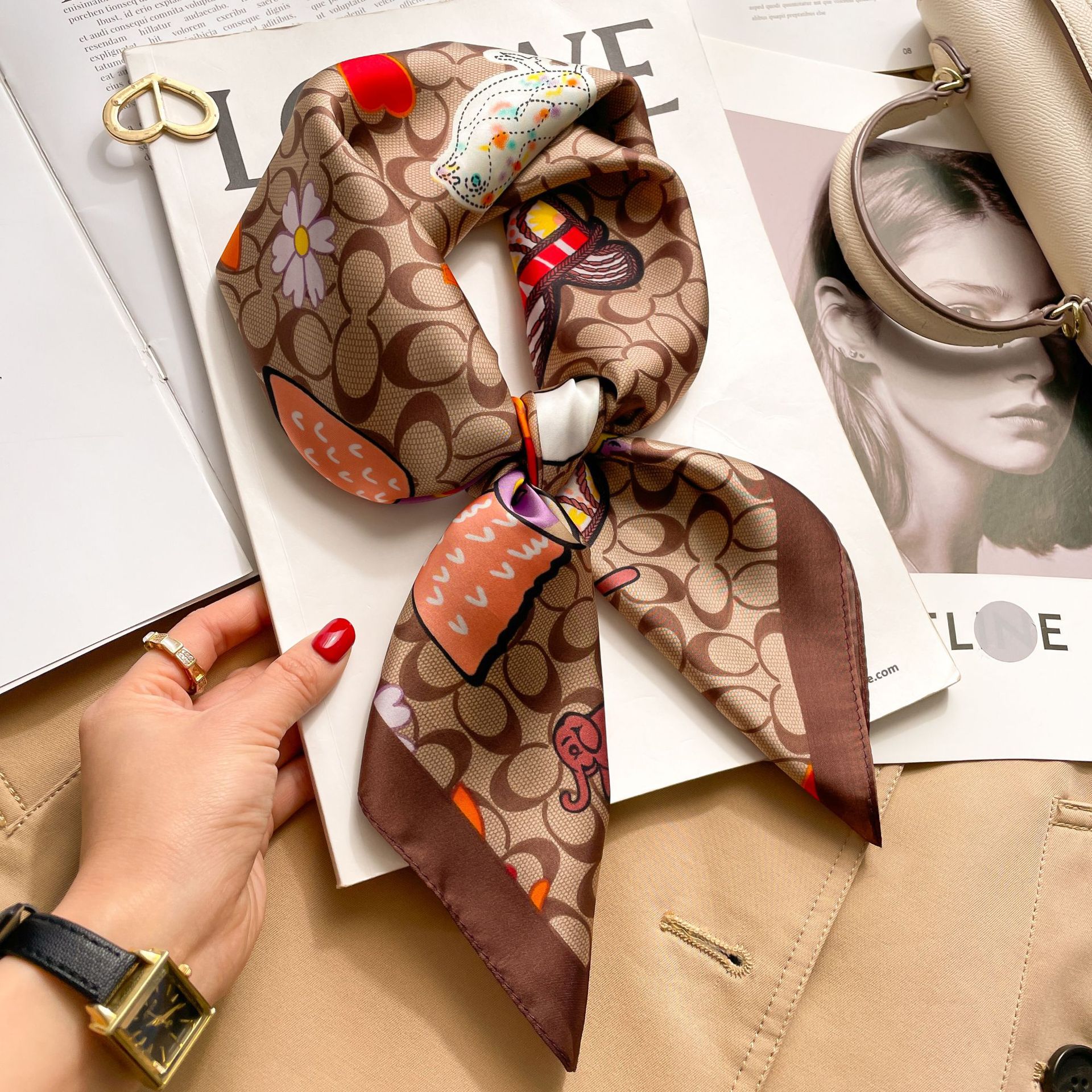 New Silk Square Scarf Women Lu - Women Bags Online บทวิจารณ์และราคา