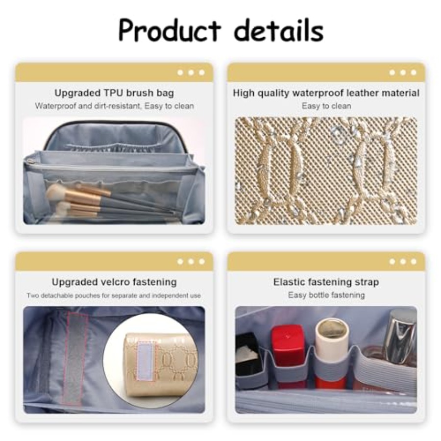 Travel Makeup Bag for Women: C - Women'S Bag บทวิจารณ์และราคา