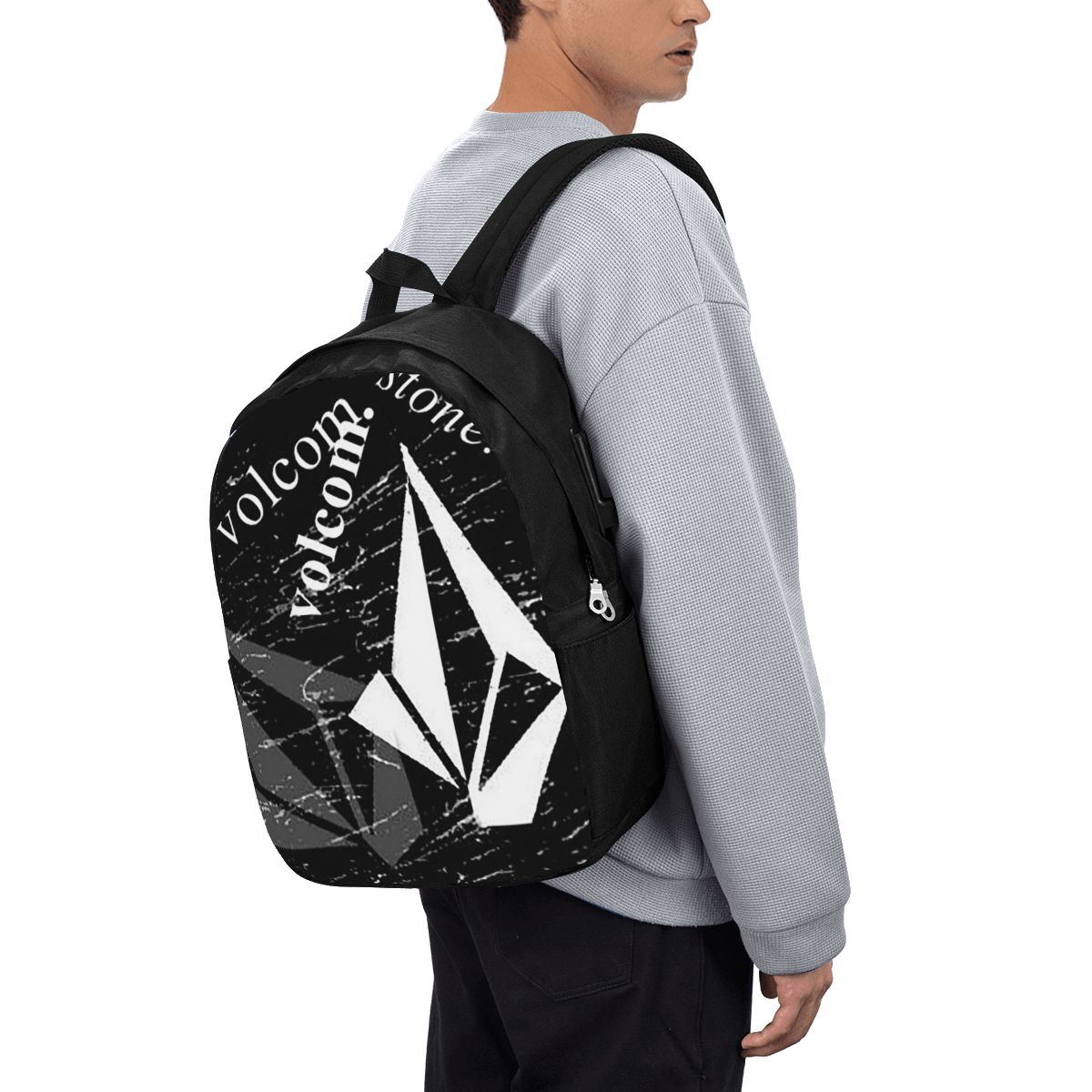 V-Volcom Logo Backpack Travel  - Women Bags For College บทวิจารณ์และราคา