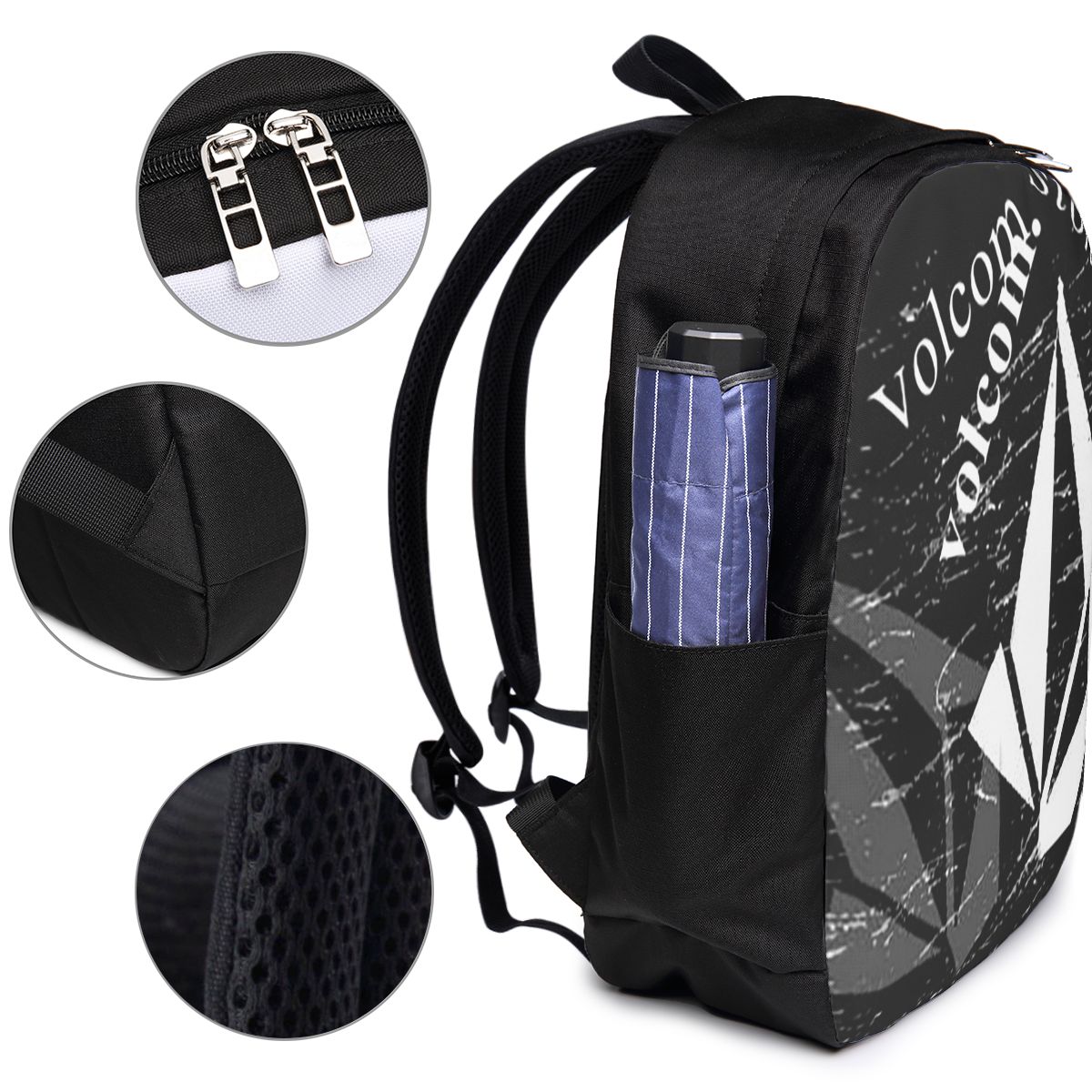 V-Volcom Logo Backpack Travel  - Women Bags For College บทวิจารณ์และราคา