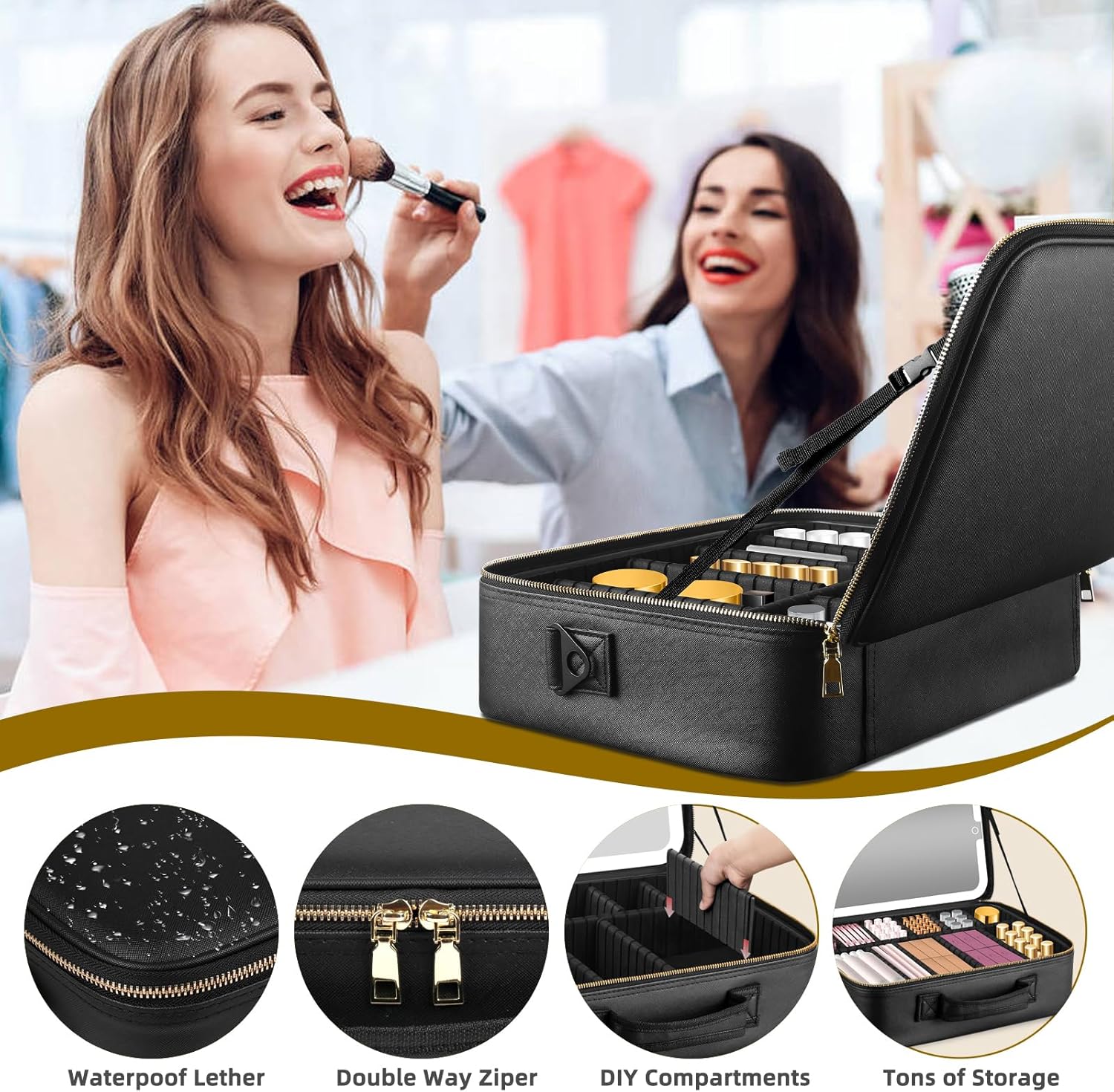 Portable Travel Makeup Bag Wit - Women Vanity Bags บทวิจารณ์และราคา