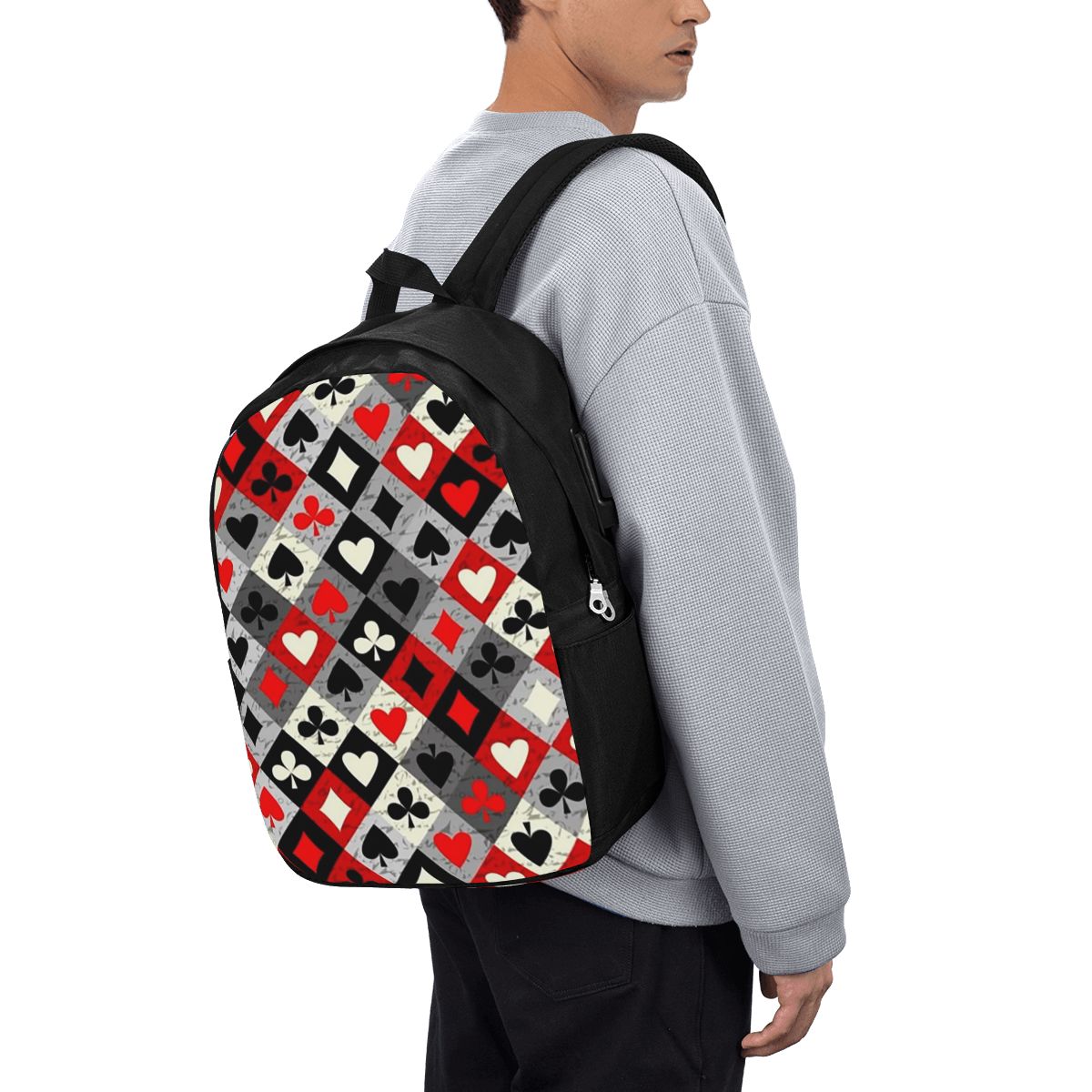 Playing Cards Poker Print Back - Women Bags For College บทวิจารณ์และราคา