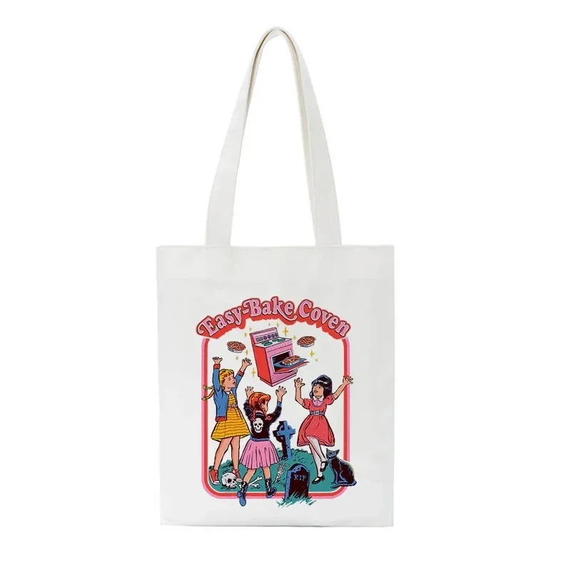 Death Evil Devil Print Shoulde - Shopper Tote Canvas บทวิจารณ์และราคา