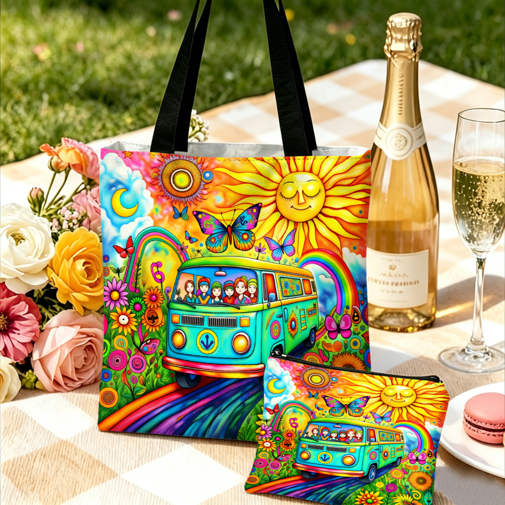 Colorful Hippie Van Handbag Mu - Women Bags Daily Use บทวิจารณ์และราคา