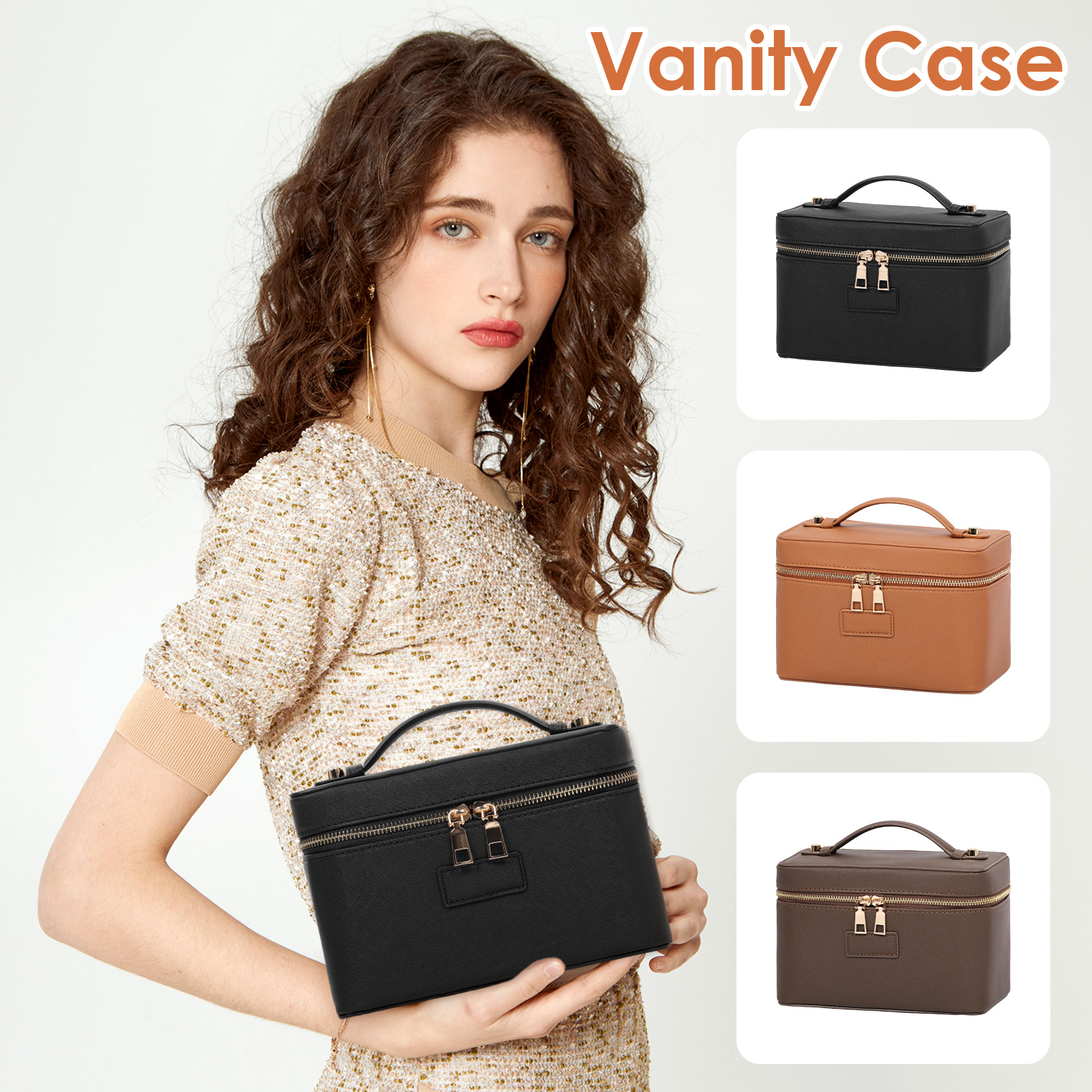 PU leather Cosmetic Bag Women  - Women Vanity Bags บทวิจารณ์และราคา