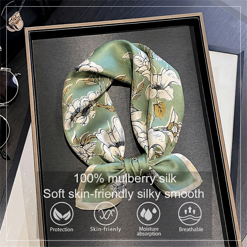 100% Mulberry Silk Scarf Fresh - Women Bags Daily Use บทวิจารณ์และราคา