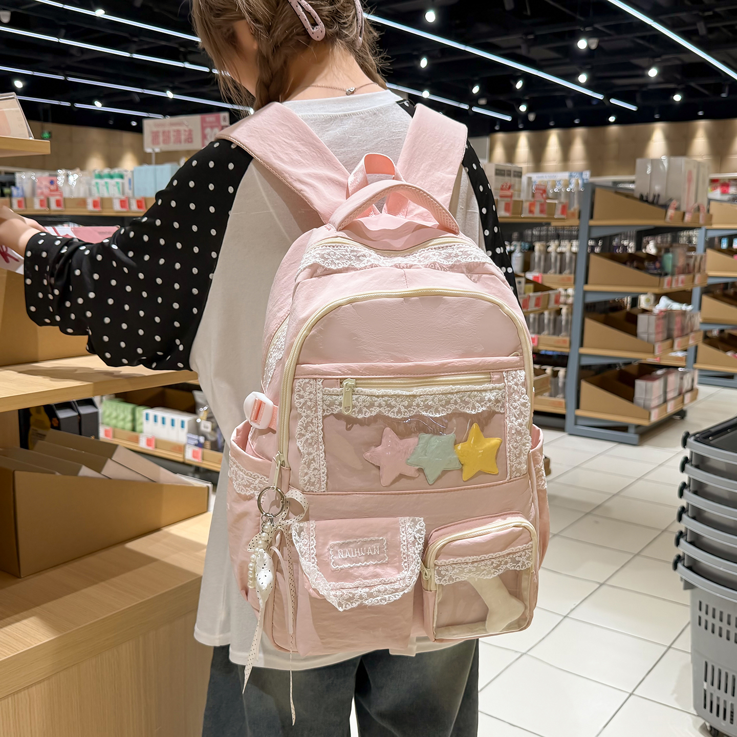 Women Lace Decor Backpack Cute - Women Bags In Trend บทวิจารณ์และราคา