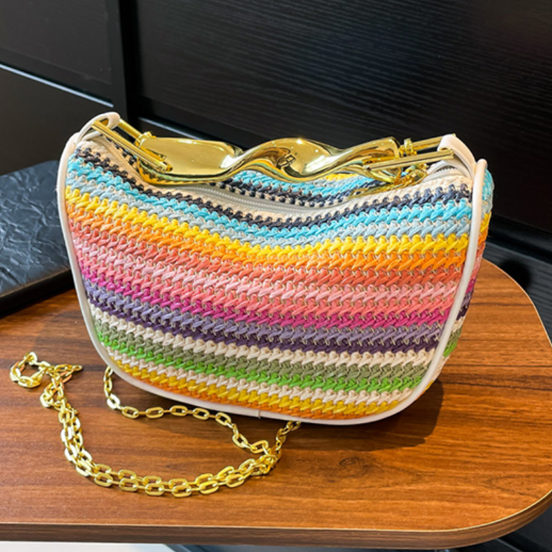Gold Handle Brand Handwoven Ha - Women Bags High End Brands บทวิจารณ์และราคา