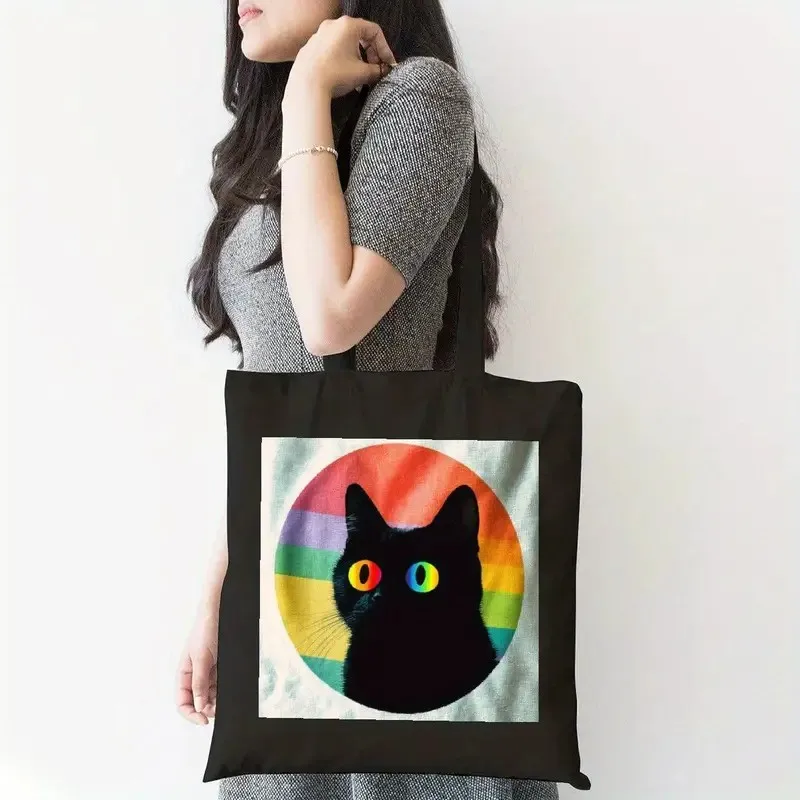 Cute Cat Women Shoulder Bag Ha - Shopper Tote Canvas บทวิจารณ์และราคา