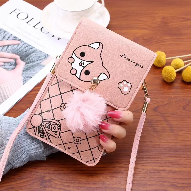 Cute Cartoon Pattern Touch-Scr - Phone Bag Crossbody บทวิจารณ์และราคา