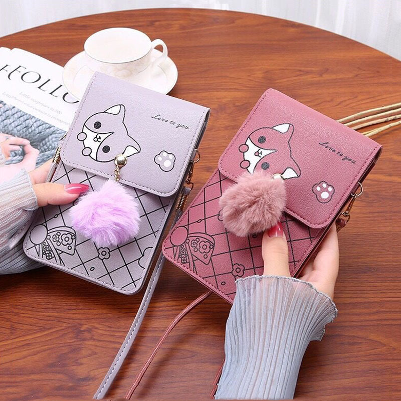 Cute Cartoon Pattern Touch-Scr - Phone Bag Crossbody บทวิจารณ์และราคา