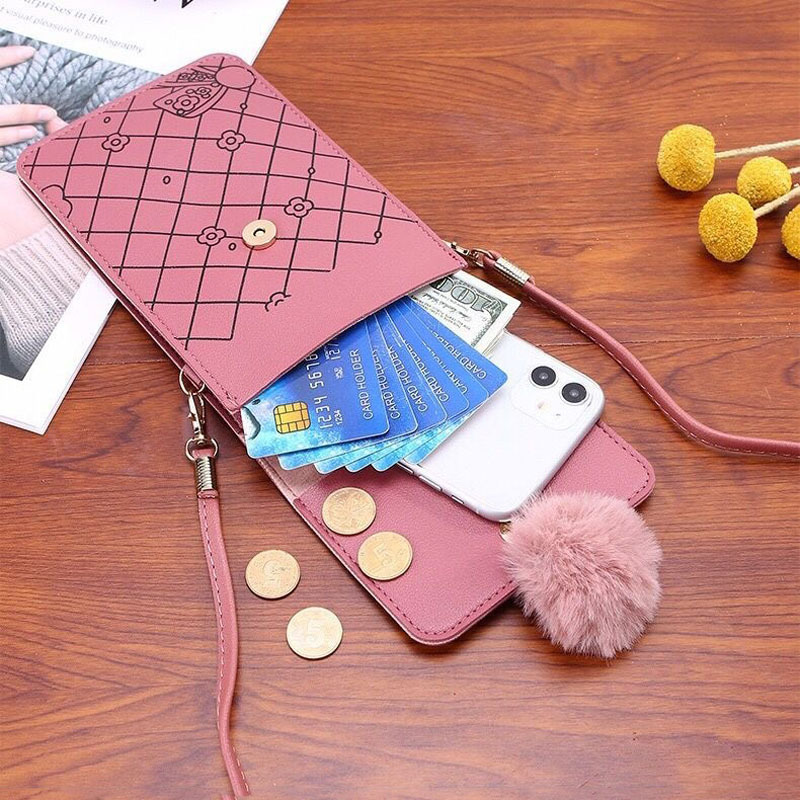 Cute Cartoon Pattern Touch-Scr - Phone Bag Crossbody บทวิจารณ์และราคา
