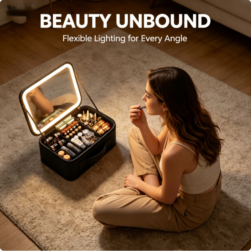 LED Lighted Travel Makeup Bag  - Women Vanity Bags บทวิจารณ์และราคา