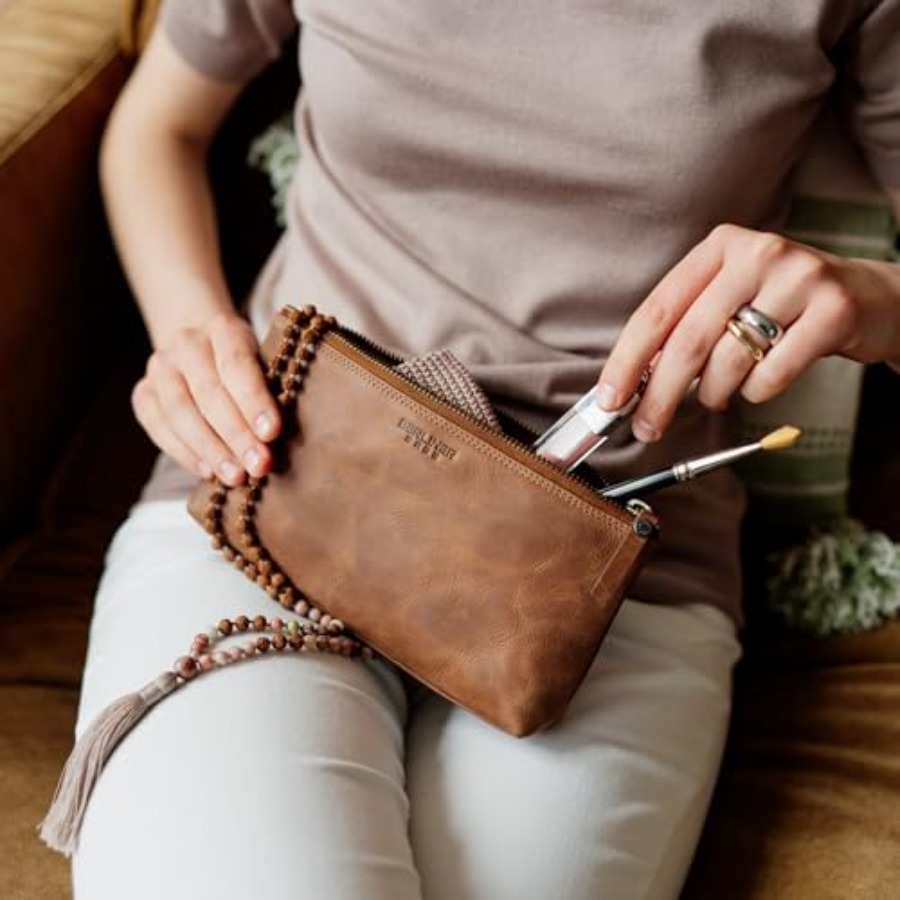 Vintage Genuine Leather Makeup - Women'S Bag บทวิจารณ์และราคา