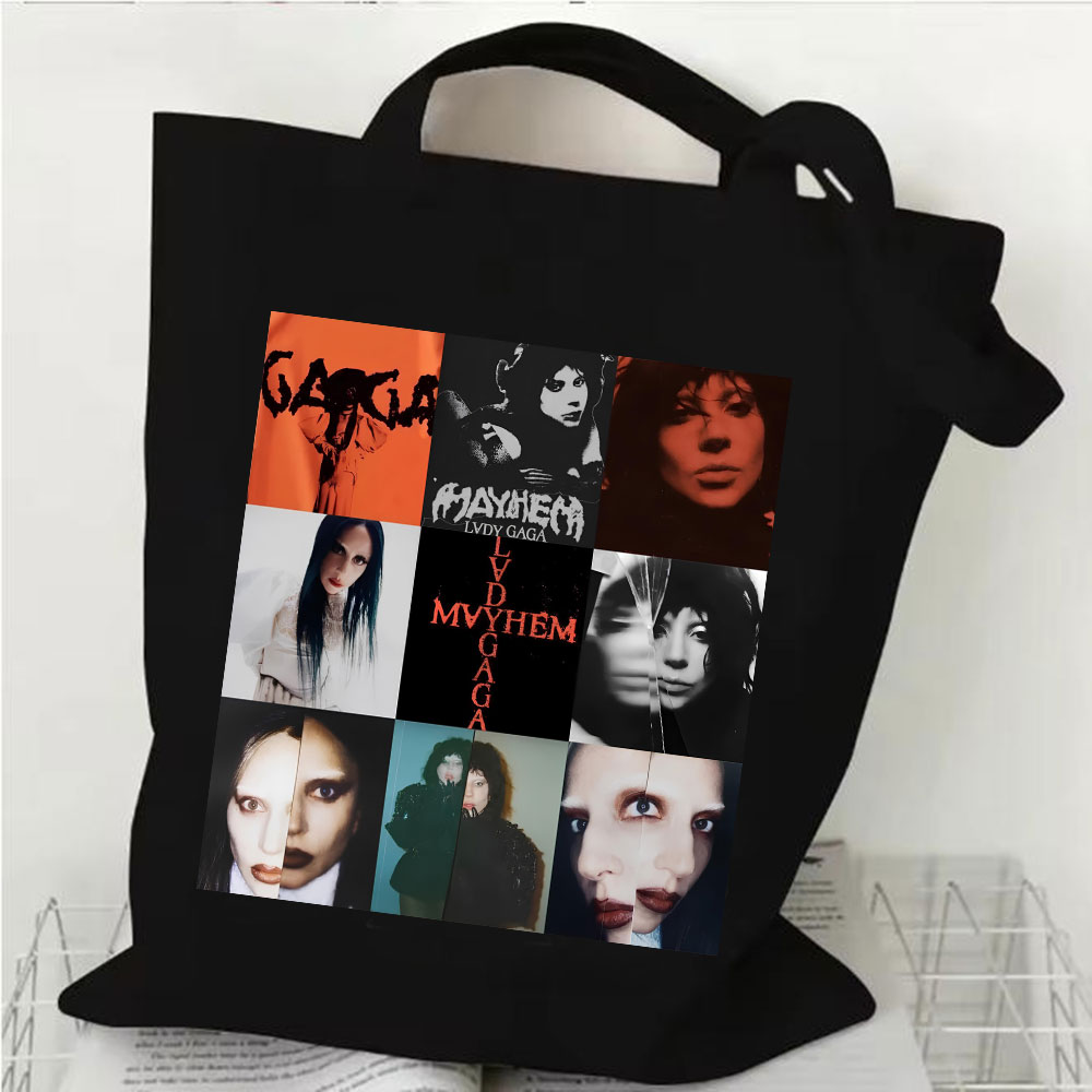 Women Lady Gaga Mayhem Tour 20 - Shopper Tote Canvas บทวิจารณ์และราคา