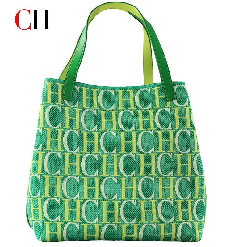 CH Letter Print Tote Bag Women - Shopper Tote Canvas บทวิจารณ์และราคา