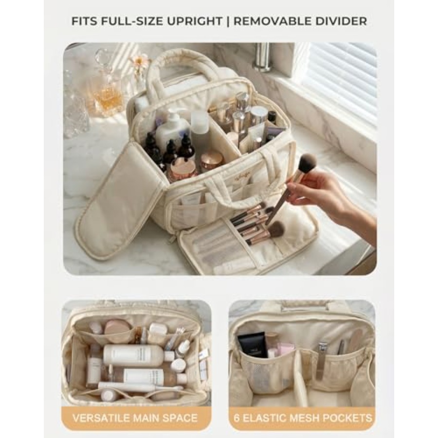 Large Quilted Toiletry Bag for - Women'S Bag บทวิจารณ์และราคา