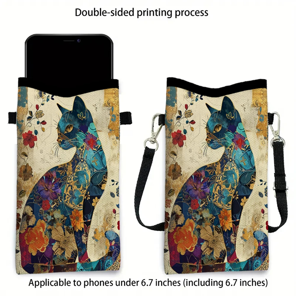 Floral Cat Pattern Crossbody B - Phone Bag Crossbody บทวิจารณ์และราคา
