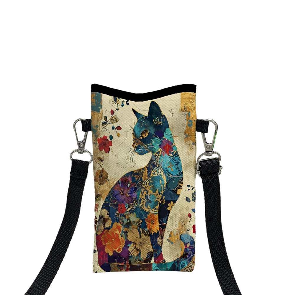Floral Cat Pattern Crossbody B - Phone Bag Crossbody บทวิจารณ์และราคา
