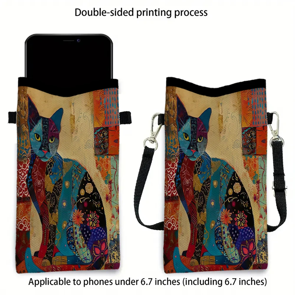 Floral Cat Pattern Crossbody B - Phone Bag Crossbody บทวิจารณ์และราคา