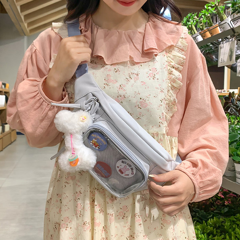 Cute Transparent Pocket Waist  - Women Bags Daily Use บทวิจารณ์และราคา
