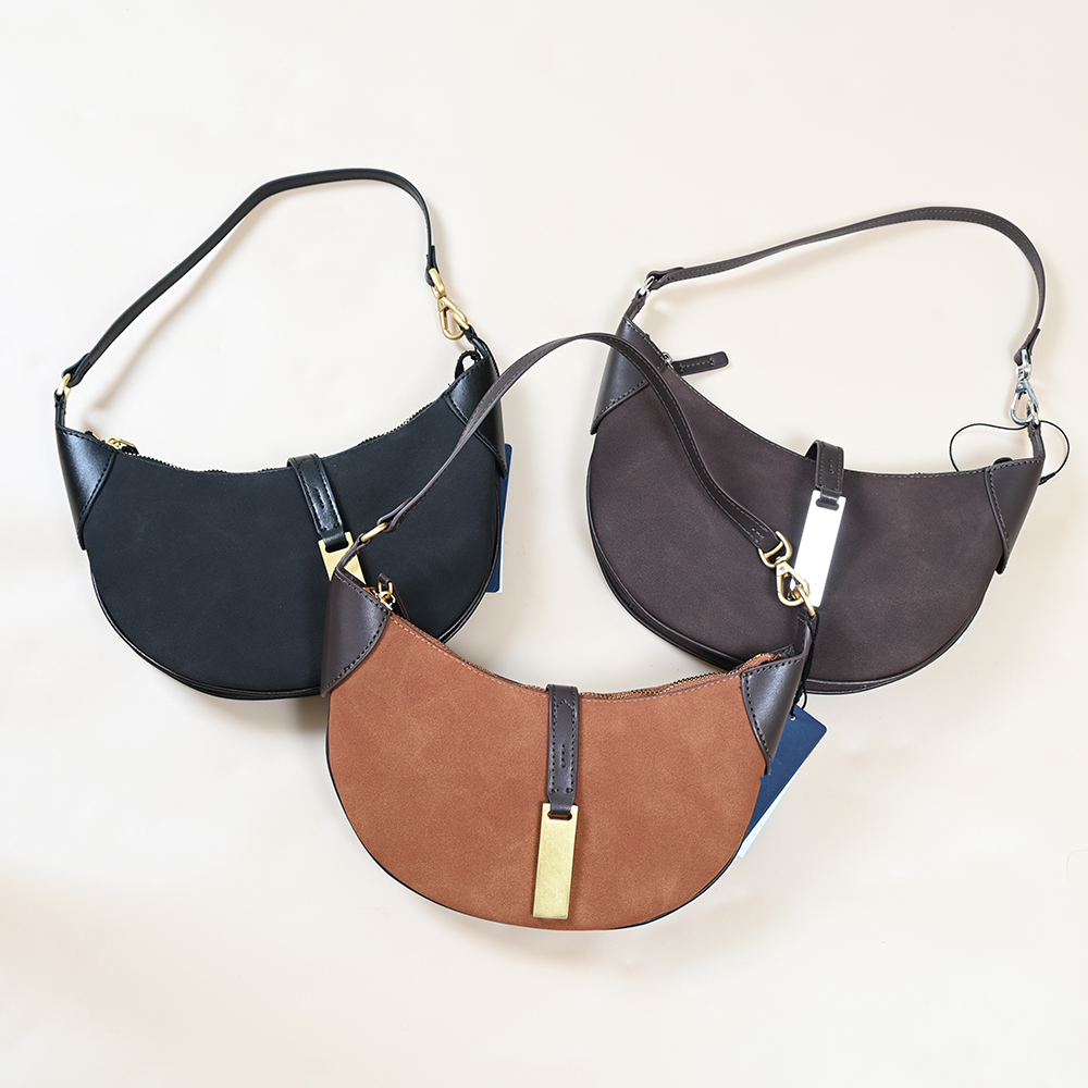 New Moon Shape Deer Skin Velve - Women Bags Daily Use บทวิจารณ์และราคา