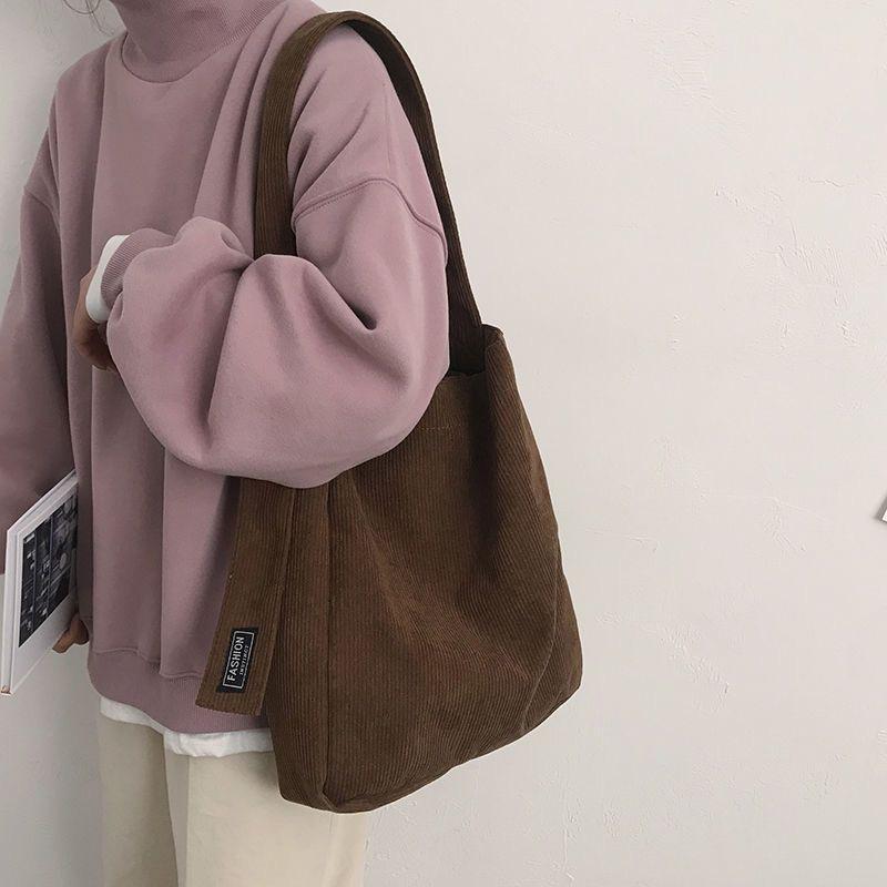 Large Corduroy Shoulder Shoppe - Shopper Tote Canvas บทวิจารณ์และราคา