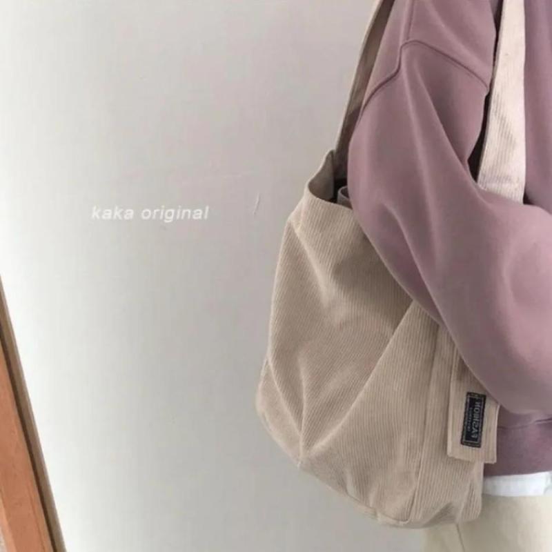 Large Corduroy Shoulder Shoppe - Shopper Tote Canvas บทวิจารณ์และราคา