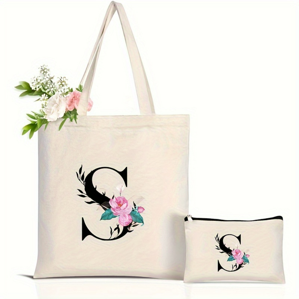 Elegant Floral Alphabet Tote B - Women Bags Daily Use บทวิจารณ์และราคา